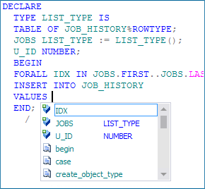 Variables Prompt in the VALUES Block